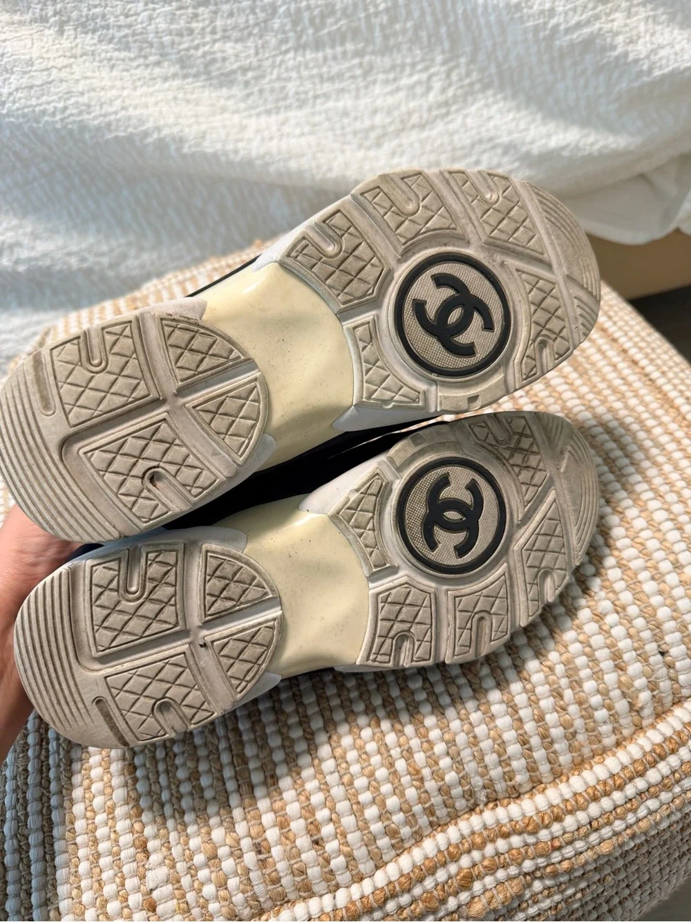 CHANEL Black, White & Yellow Women’s Sport Sneakers